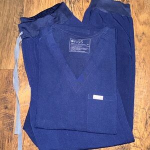 FIGS navy blue Catarina top and high waisted Zamora bottoms size M